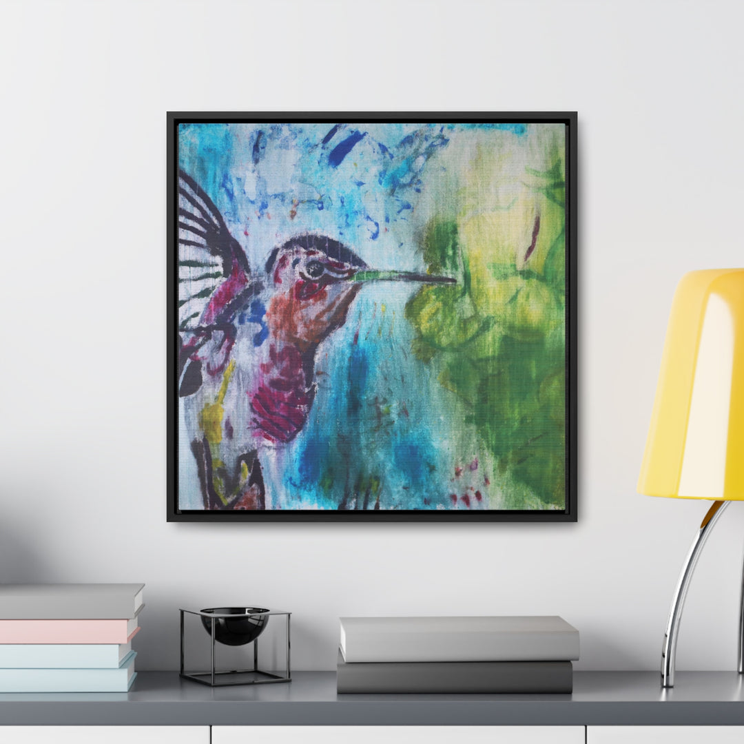 "Hummingbird #3" Gallery Wrapped/Framed Canvas (MFG by Printify)