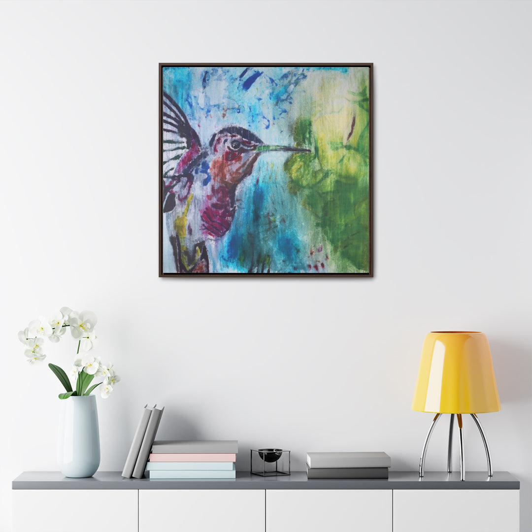 "Hummingbird #3" Gallery Wrapped/Framed Canvas (MFG by Printify)