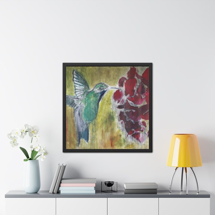 "Hummingbird #2" - Framed Poster (Unmatted MFG by Printify)