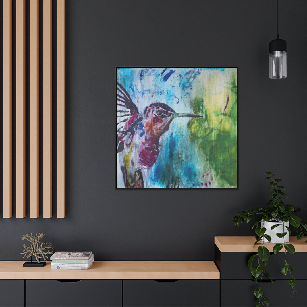 "Hummingbird #3" Gallery Wrapped/Framed Canvas (MFG by Printify)