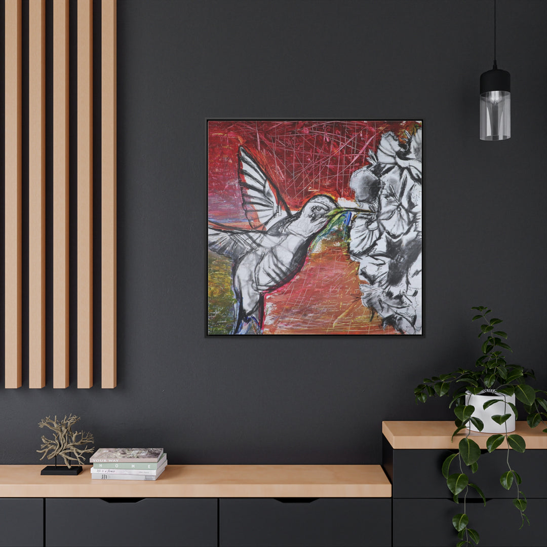 "Hummingbird #1" Gallery Wrapped/Framed Canvas (MFG by Printify)