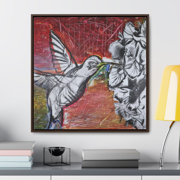 "Hummingbird #1" Gallery Wrapped/Framed Canvas (MFG by Printify)