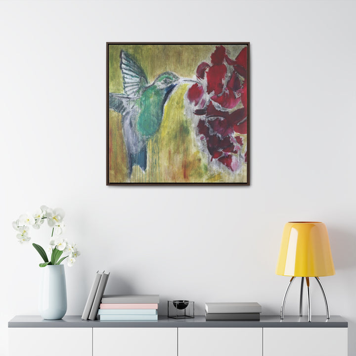 "Hummingbird #2" Gallery Wrapped/Framed Canvas (MFG by Printify)