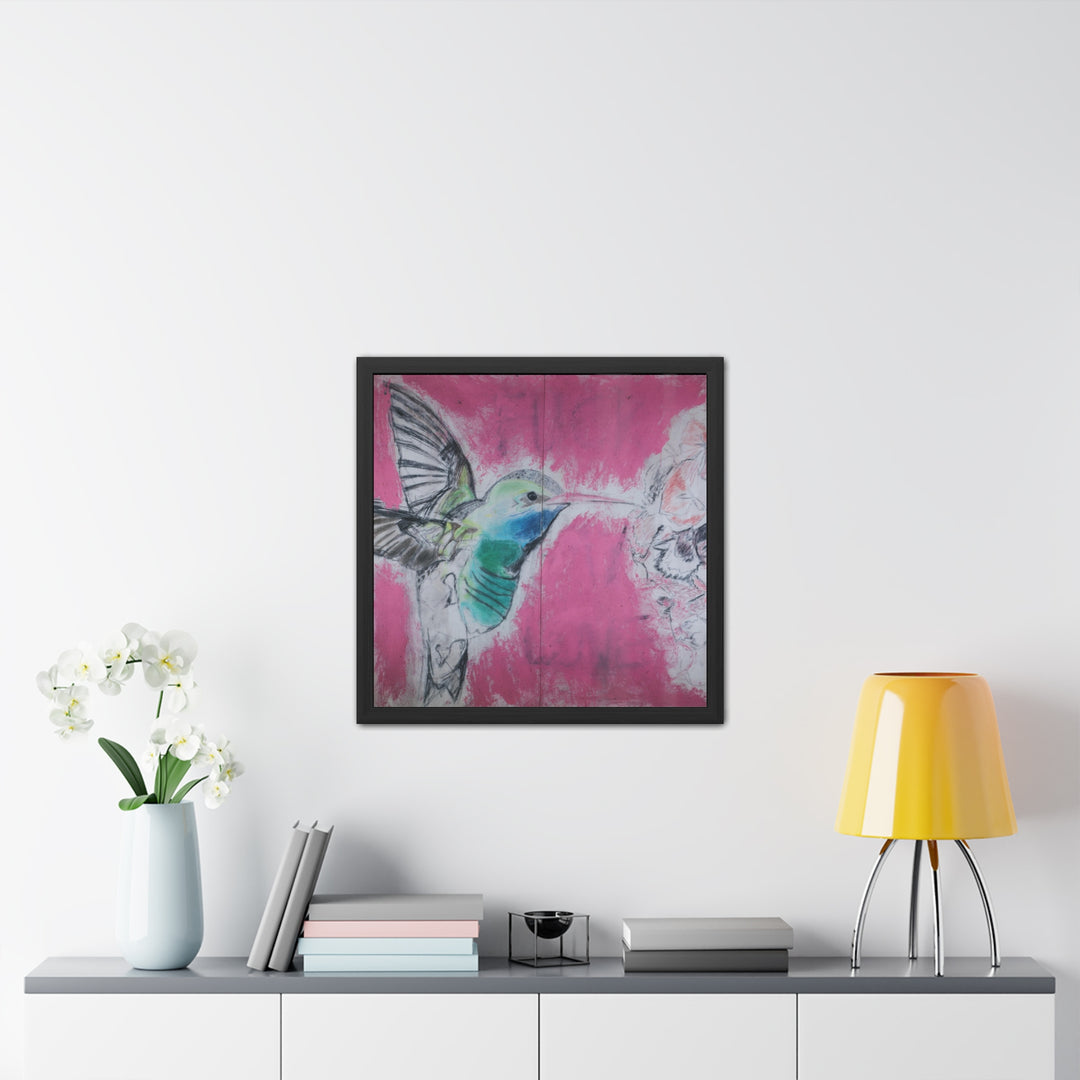 "Hummingbird #4" - Framed Poster (MFG by Printify)