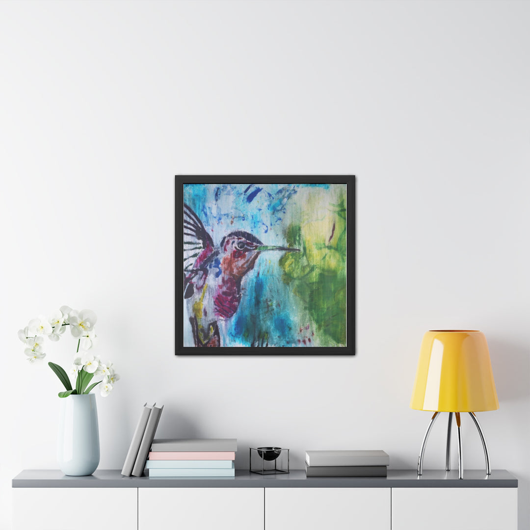 "Hummingbird #3" - Framed Poster (MFG by Printify)