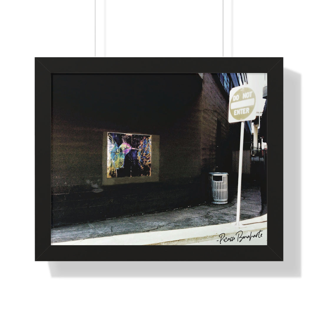 "Hummingbird #5 Water Ave & SE Hawthorne, Portland" - Framed Print