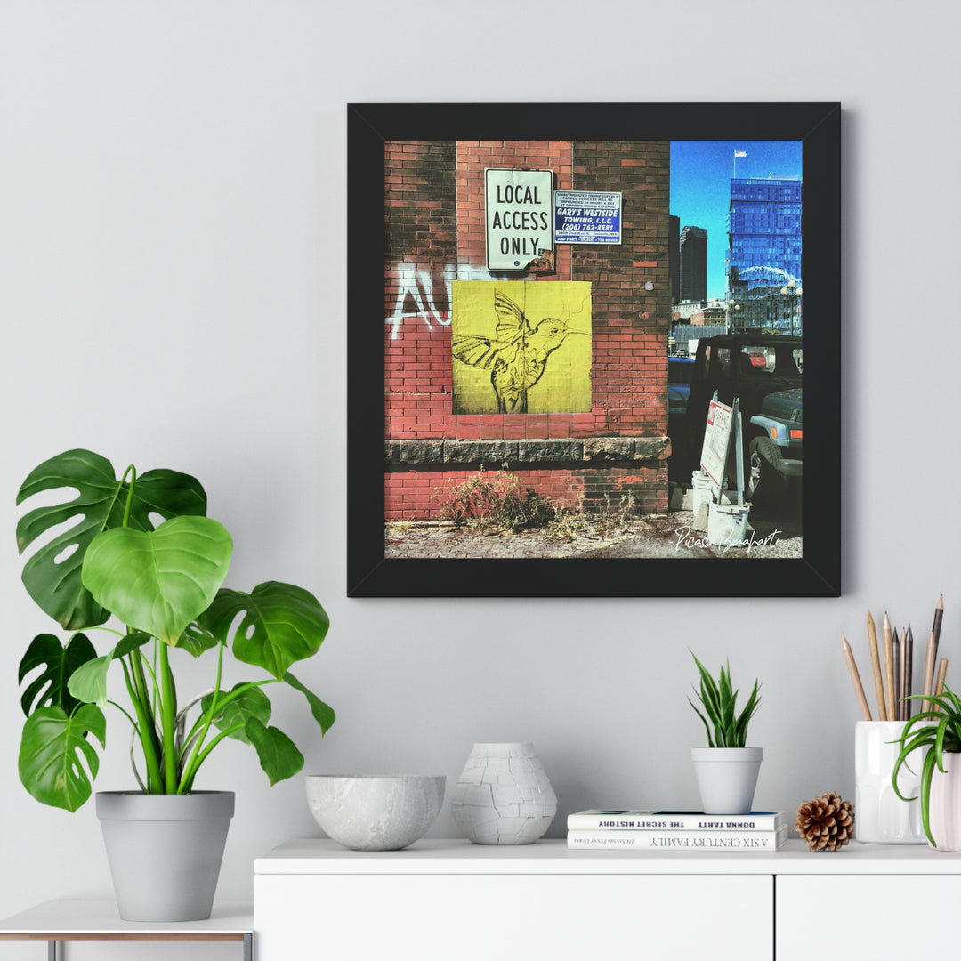 "Hummingbird #8 DT Seattle, WA" - Framed Print