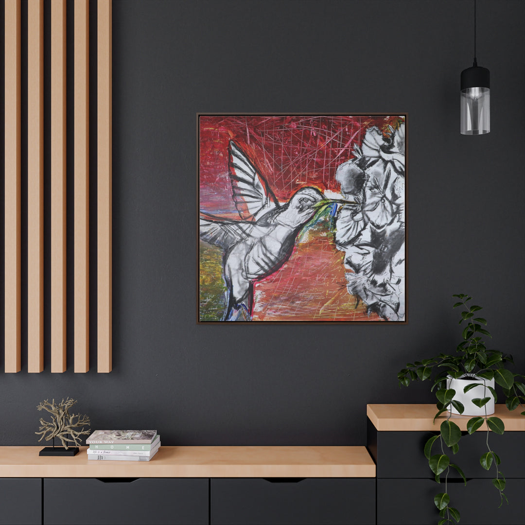 "Hummingbird #1" Gallery Wrapped/Framed Canvas (MFG by Printify)