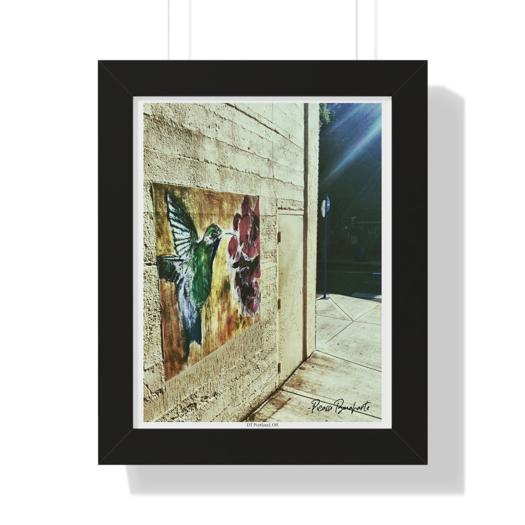 "Hummingbird #2 DT Portland, OR" - Framed Print