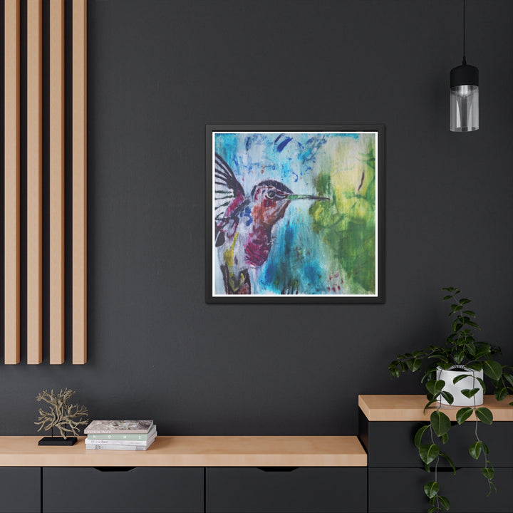 "Hummingbird #3" - Framed Poster (MFG by Printify)