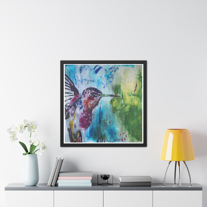 "Hummingbird #3" - Framed Poster (MFG by Printify)