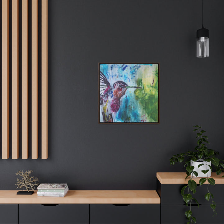 "Hummingbird #3" Gallery Wrapped/Framed Canvas (MFG by Printify)