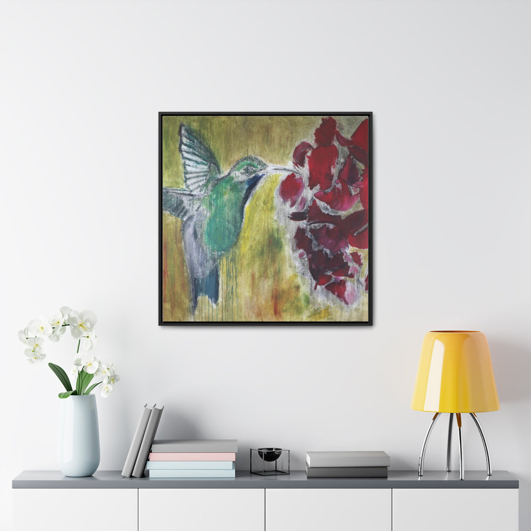 "Hummingbird #2" Gallery Wrapped/Framed Canvas (MFG by Printify)