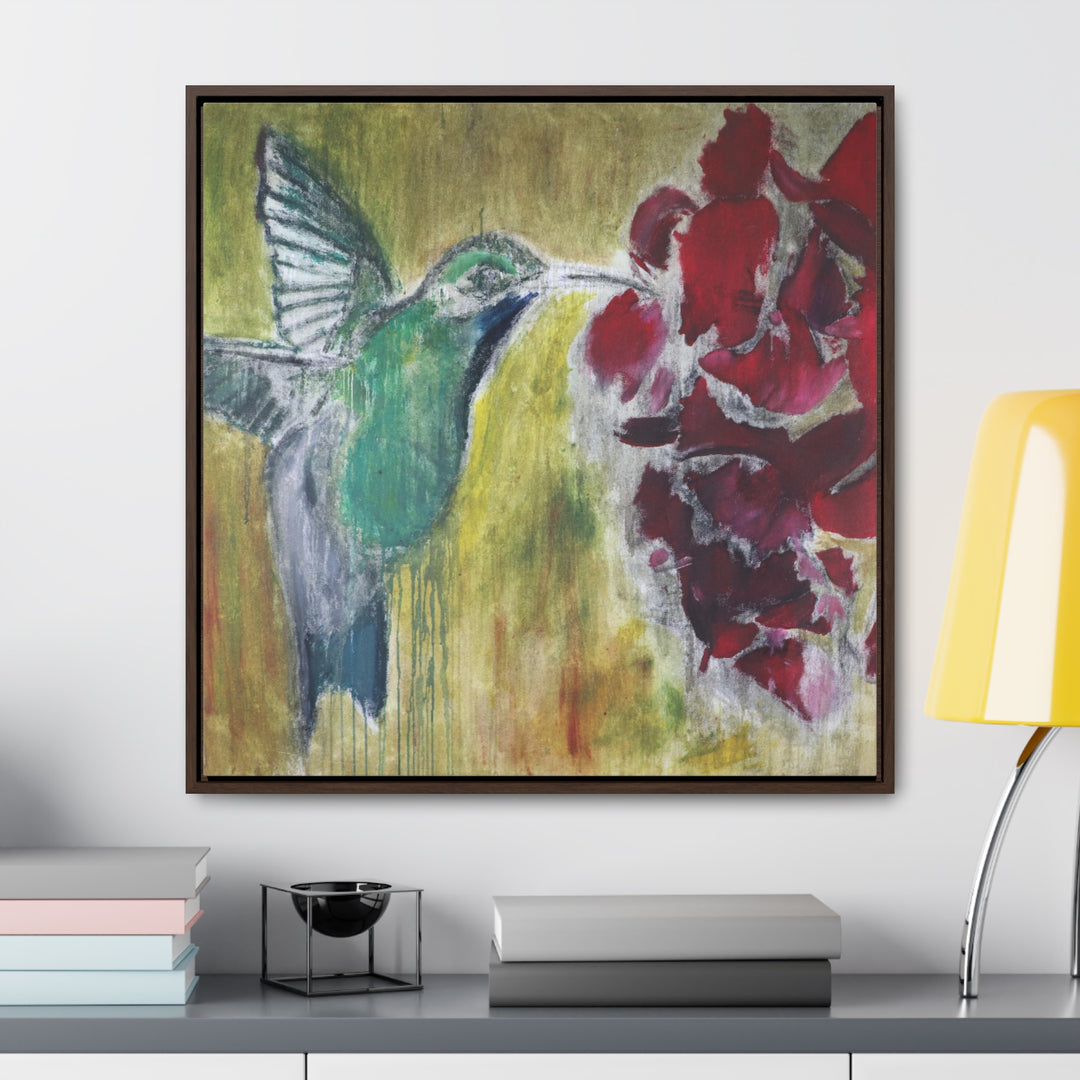 "Hummingbird #2" Gallery Wrapped/Framed Canvas (MFG by Printify)