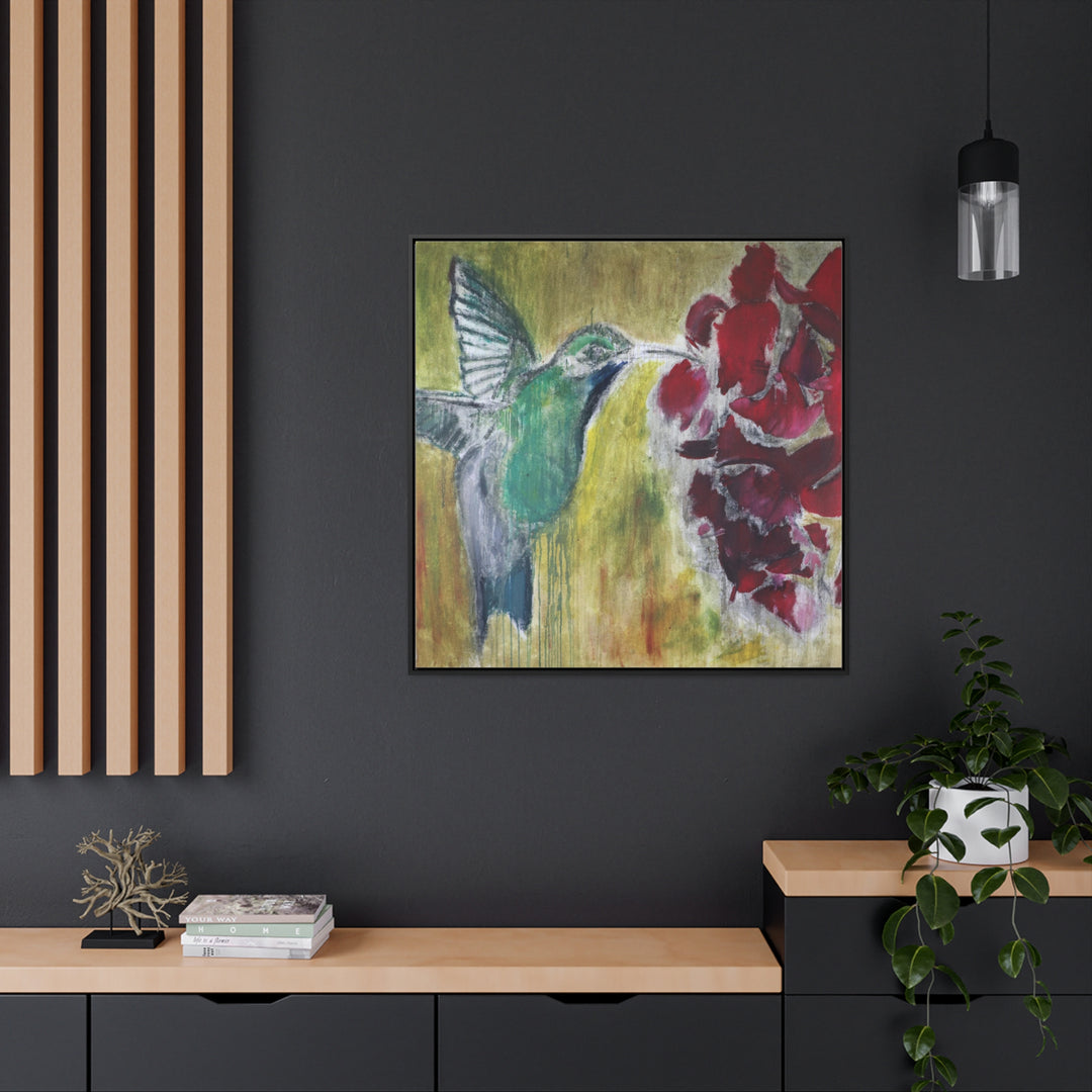 "Hummingbird #2" Gallery Wrapped/Framed Canvas (MFG by Printify)