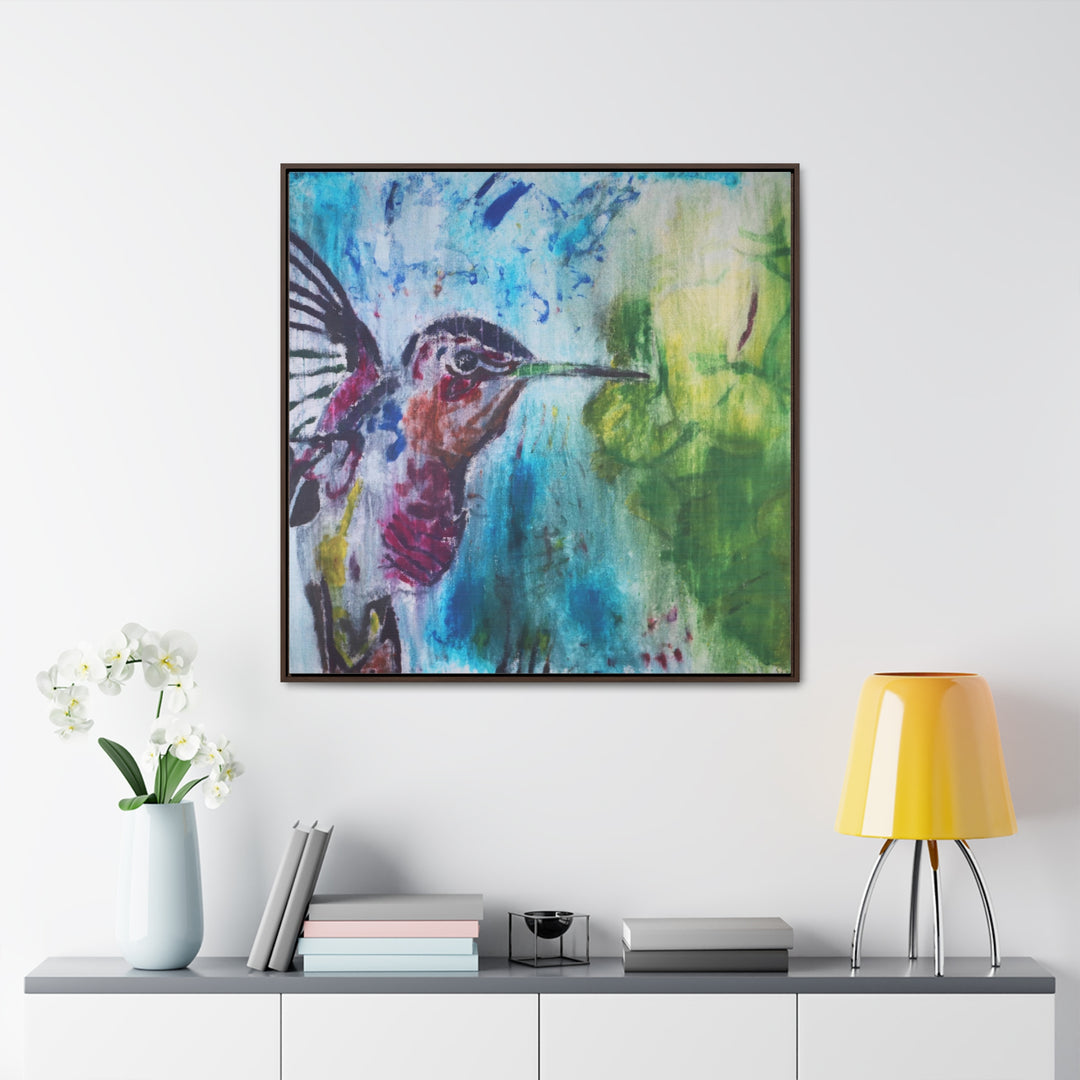 "Hummingbird #3" Gallery Wrapped/Framed Canvas (MFG by Printify)