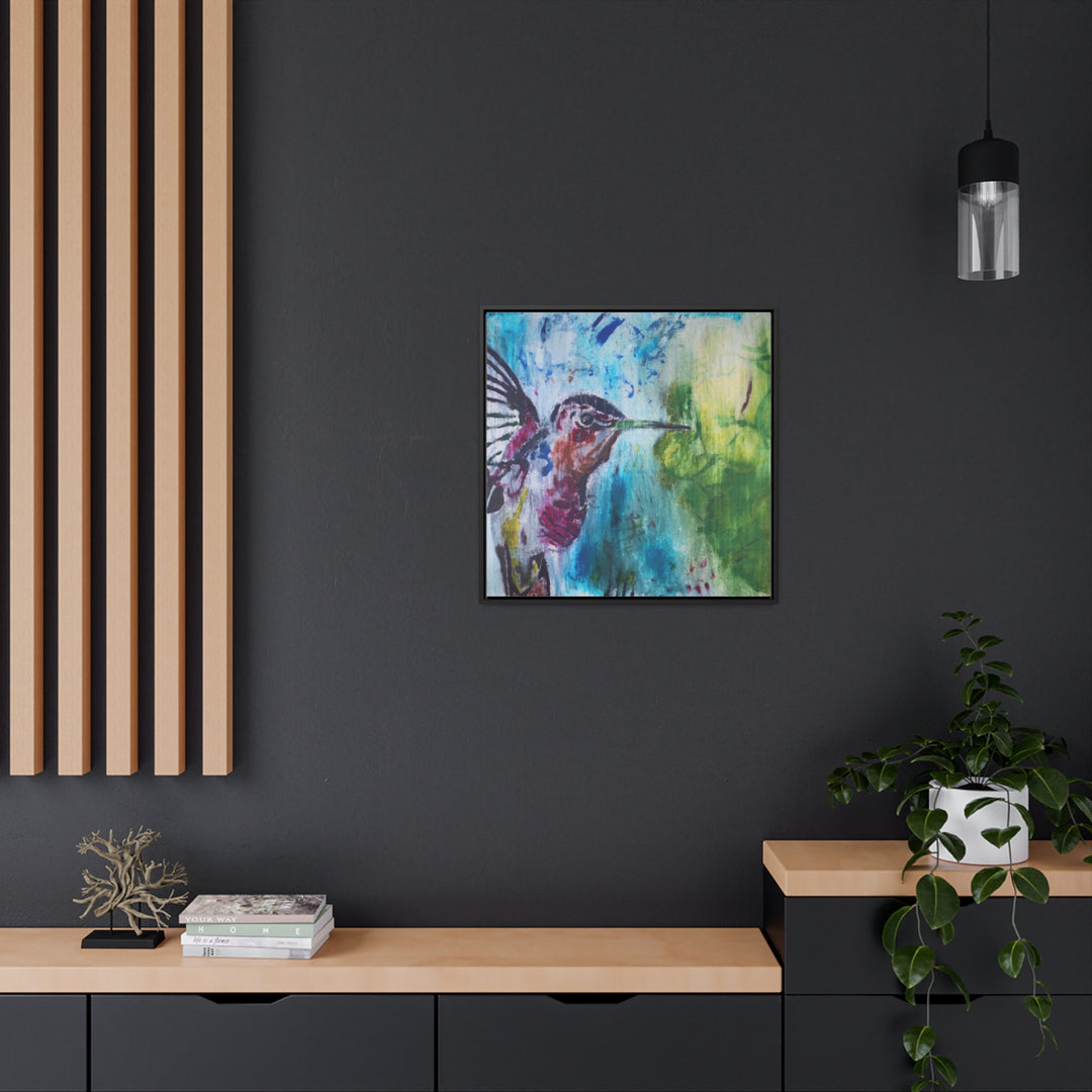 "Hummingbird #3" Gallery Wrapped/Framed Canvas (MFG by Printify)