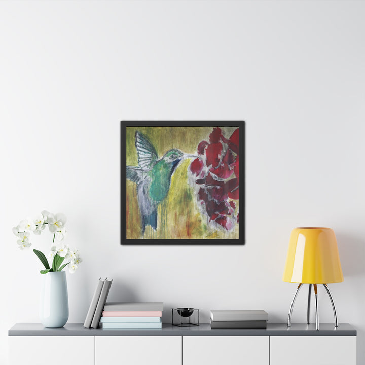 "Hummingbird #2" - Framed Poster (Unmatted MFG by Printify)