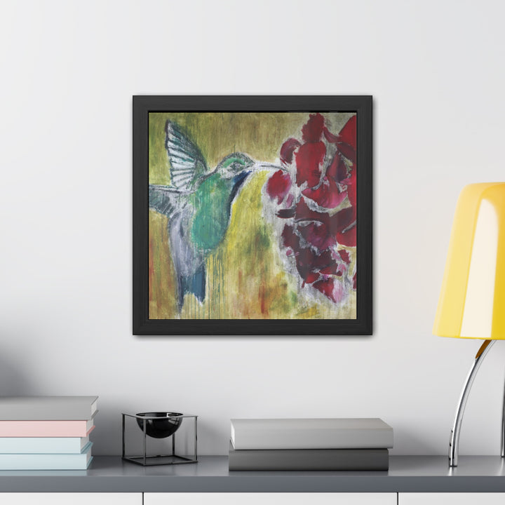 "Hummingbird #2" - Framed Poster (Unmatted MFG by Printify)