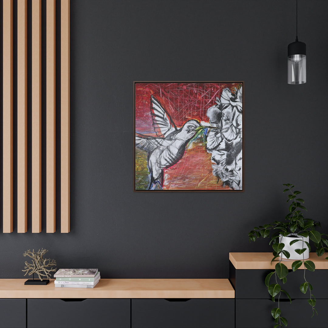 "Hummingbird #1" Gallery Wrapped/Framed Canvas (MFG by Printify)