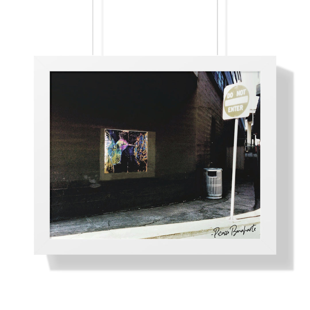 "Hummingbird #5 Water Ave & SE Hawthorne, Portland" - Framed Print