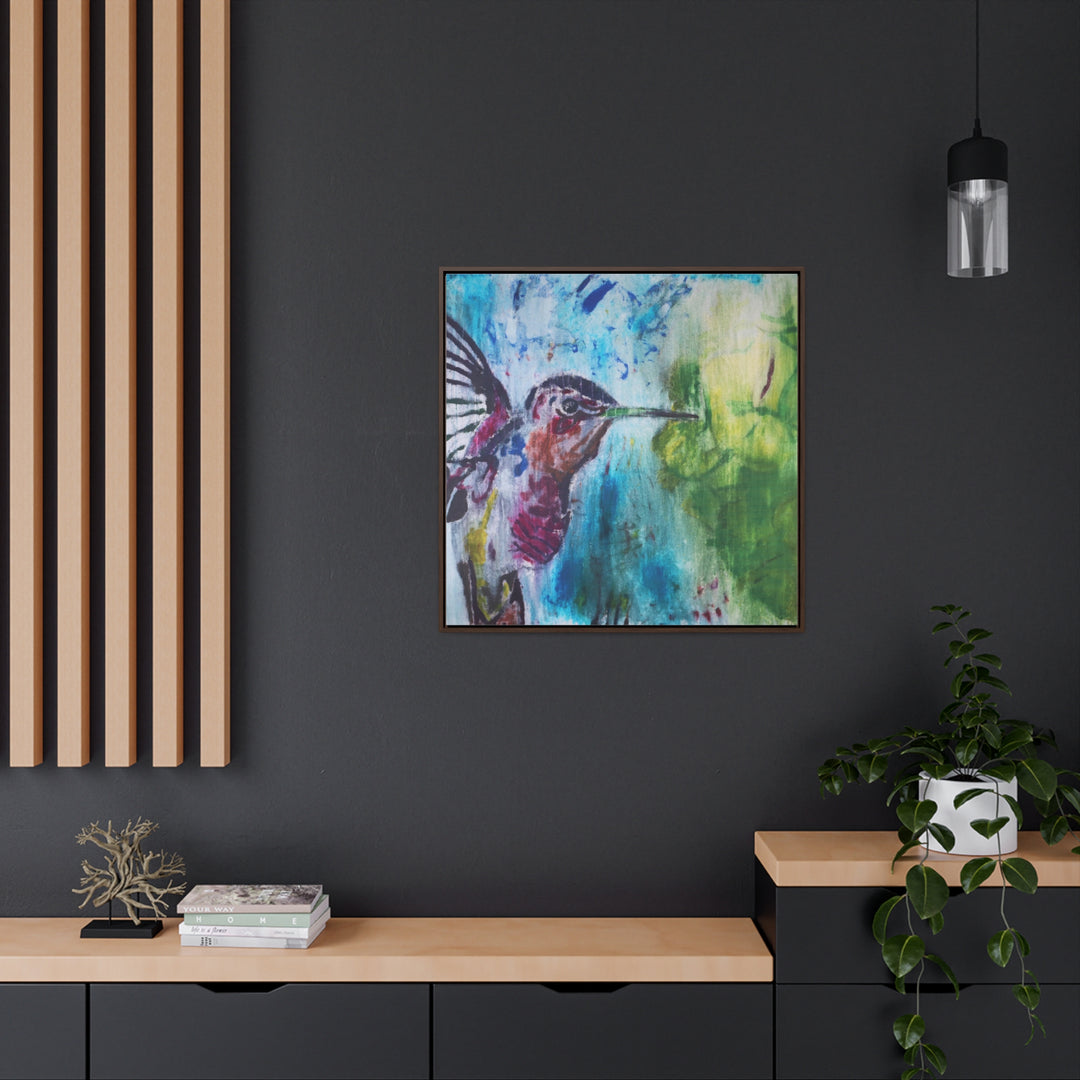 "Hummingbird #3" Gallery Wrapped/Framed Canvas (MFG by Printify)