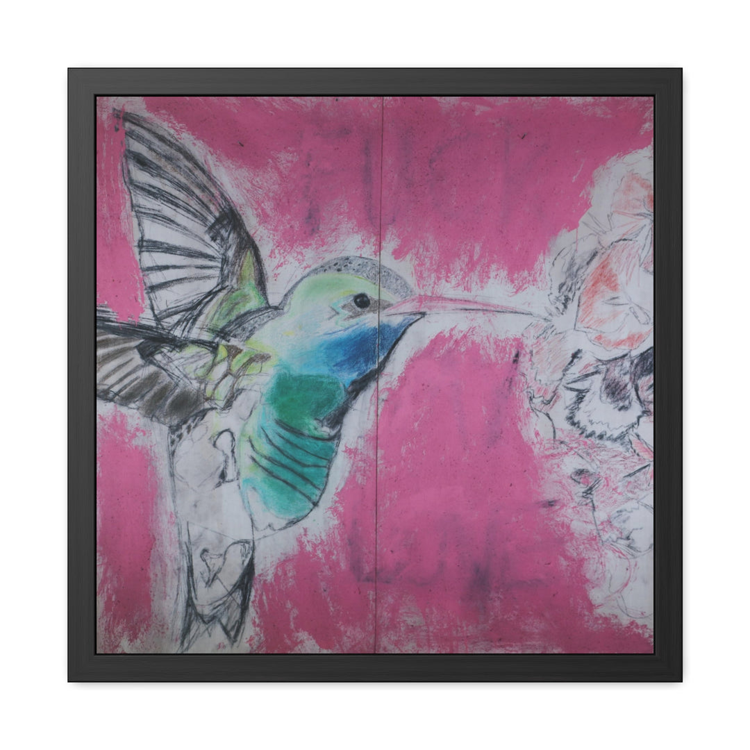 "Hummingbird #4" - Framed Poster (MFG by Printify)