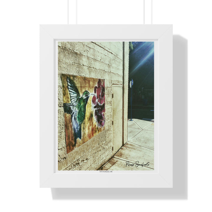 "Hummingbird #2 DT Portland, OR" - Framed Print