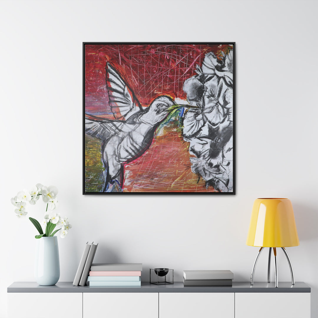 "Hummingbird #1" Gallery Wrapped/Framed Canvas (MFG by Printify)