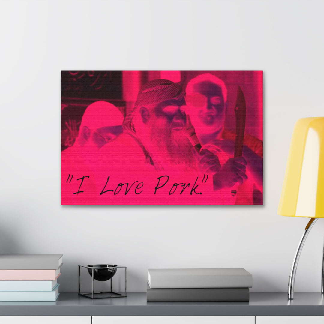 "I Love Pork" Gallery Wrapped Canvas