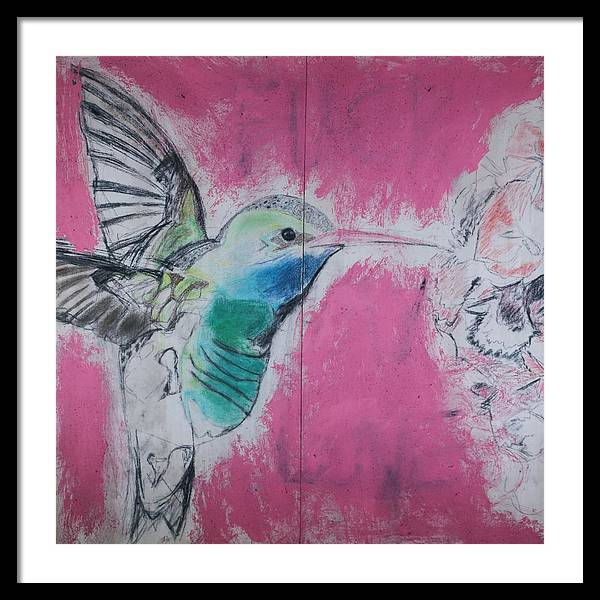 "Hummingbird #4" - Framed Print (Matted MFG by Pixels)