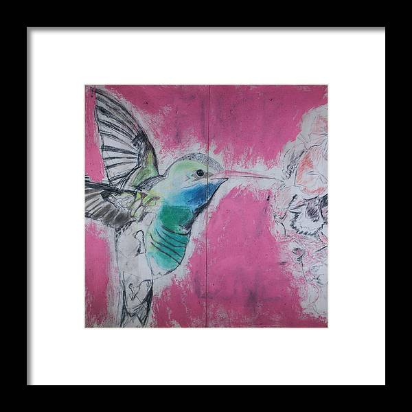 "Hummingbird #4" - Framed Print (Matted MFG by Pixels)