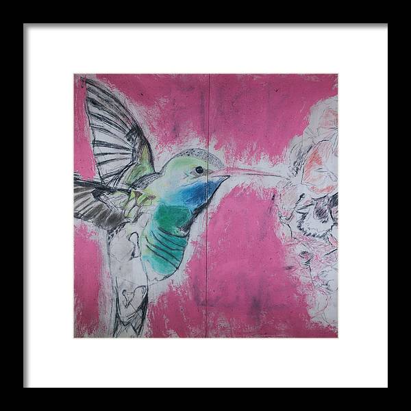 "Hummingbird #4" - Framed Print (Matted MFG by Pixels)