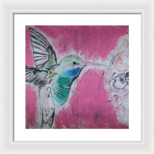 "Hummingbird #4" - Framed Print (Matted MFG by Pixels)