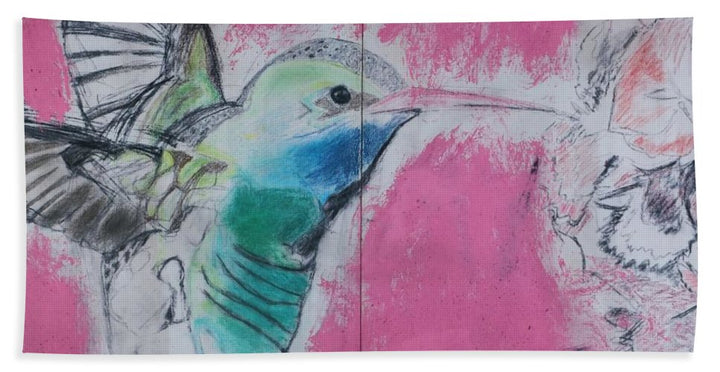 "Hummingbird #4" - Beach Towel