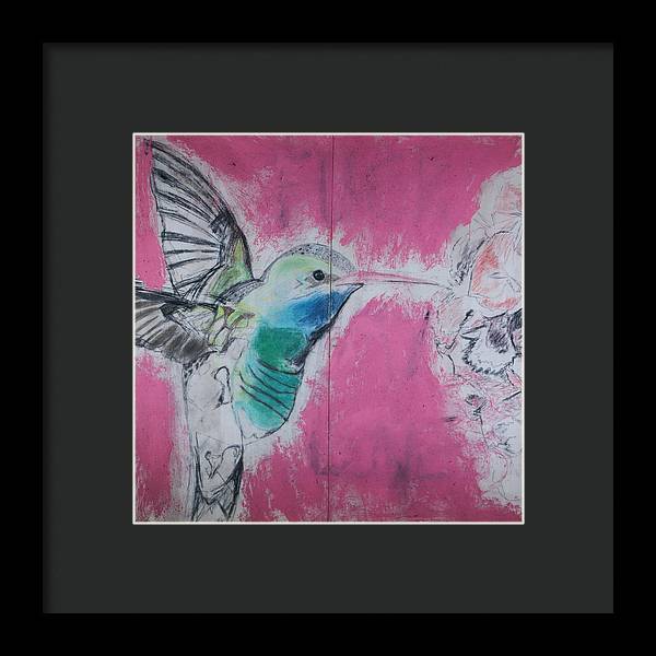 "Hummingbird #4" - Framed Print (Matted MFG by Pixels)