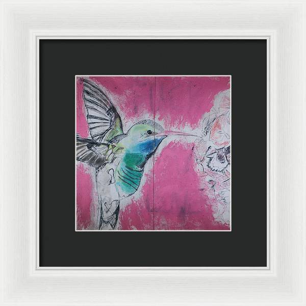 "Hummingbird #4" - Framed Print (Matted MFG by Pixels)