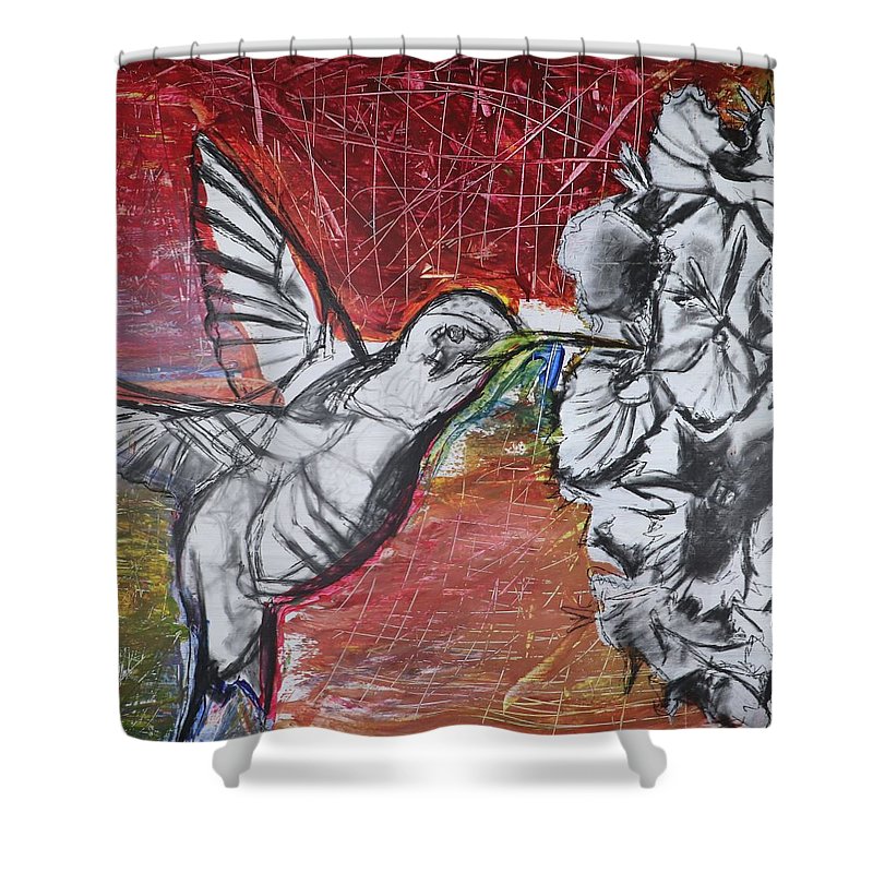 "Hummingbird #1" - Shower Curtain