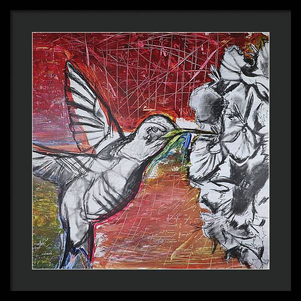 "Hummingbird #1" - Framed Print (Matted)