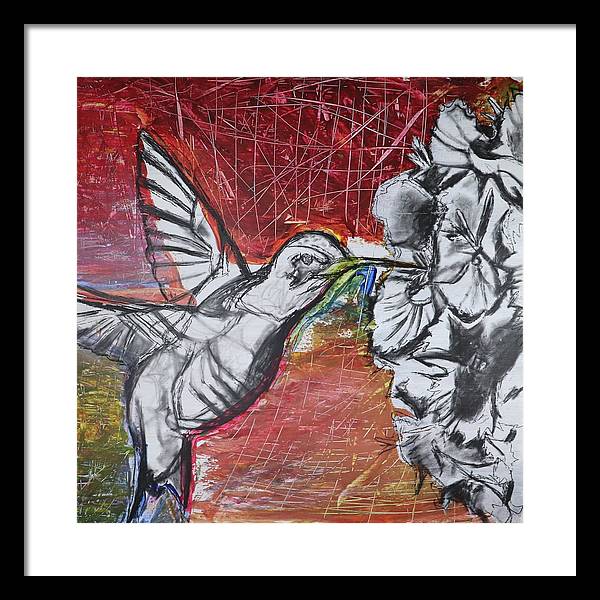 "Hummingbird #1" - Framed Print (Matted)