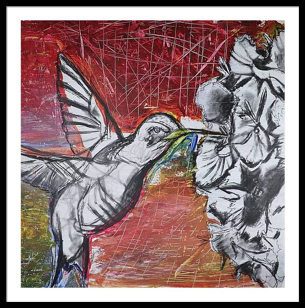 "Hummingbird #1" - Framed Print (Matted)