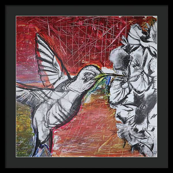 "Hummingbird #1" - Framed Print (Matted)