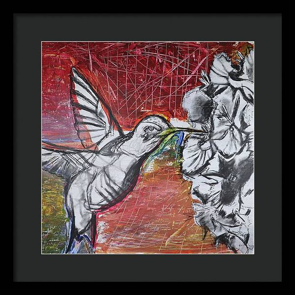 "Hummingbird #1" - Framed Print (Matted)