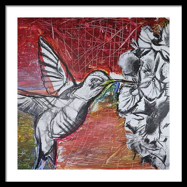 "Hummingbird #1" - Framed Print (Matted)