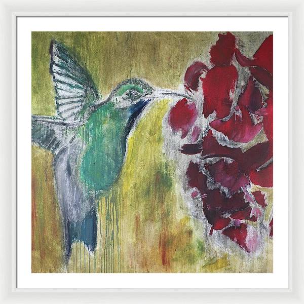 "Hummingbird #1" - Framed Print (Matted)