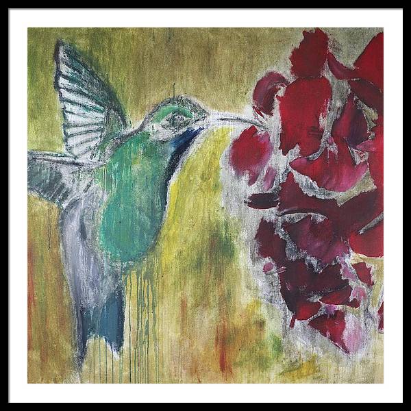 "Hummingbird #1" - Framed Print (Matted)