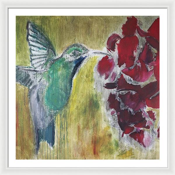 "Hummingbird #1" - Framed Print (Matted)