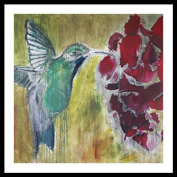 "Hummingbird #1" - Framed Print (Matted)