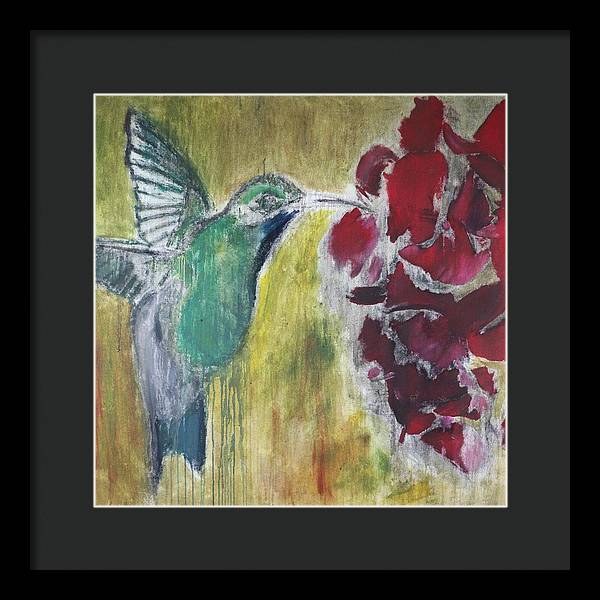 "Hummingbird #1" - Framed Print (Matted)