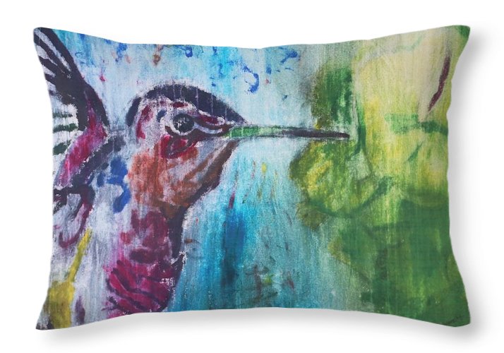 "Hummingbird #3" - Throw Pillow